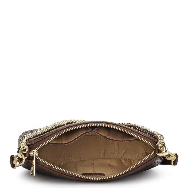 Da Milano Walnut Small Croco Leather Baguette - Walnut for Women | Best Price UAE